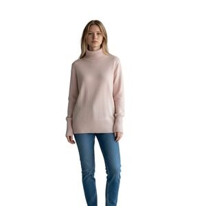 French Connection Capri Blush Pink Mock Neck Ribbed Cuff Sweater Womens Med. NWT
